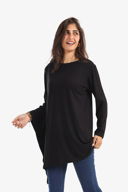 Viscose Plain Blouse with Batwing Sleeve