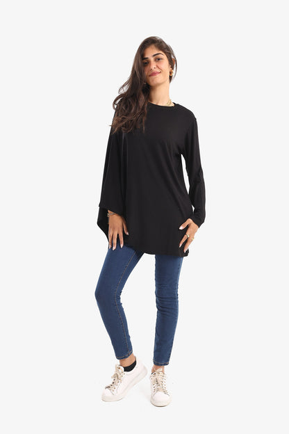 Viscose Plain Blouse with Batwing Sleeve