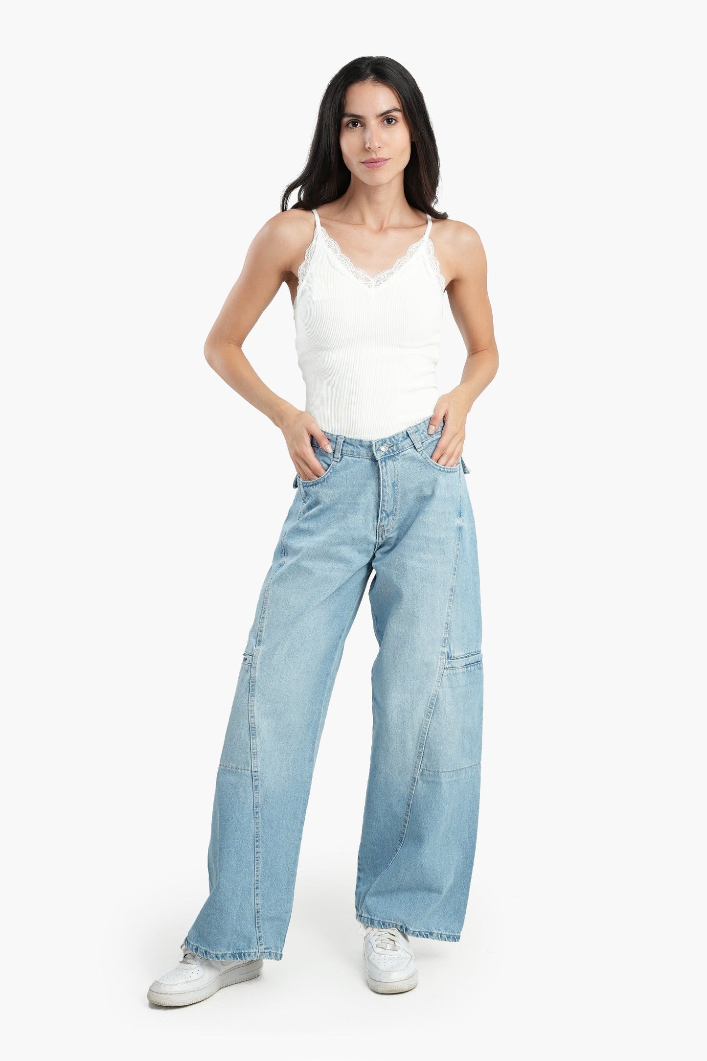 Microfiber Sleeveless Top with Lace