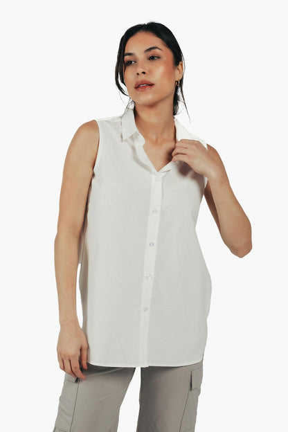 Poplin Sleeveless Shirt