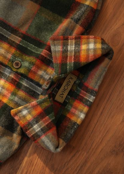 Rustic Plaid Flannel Shirt - Green