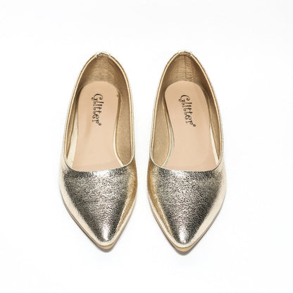 Women Glitter Ballerina - Gold