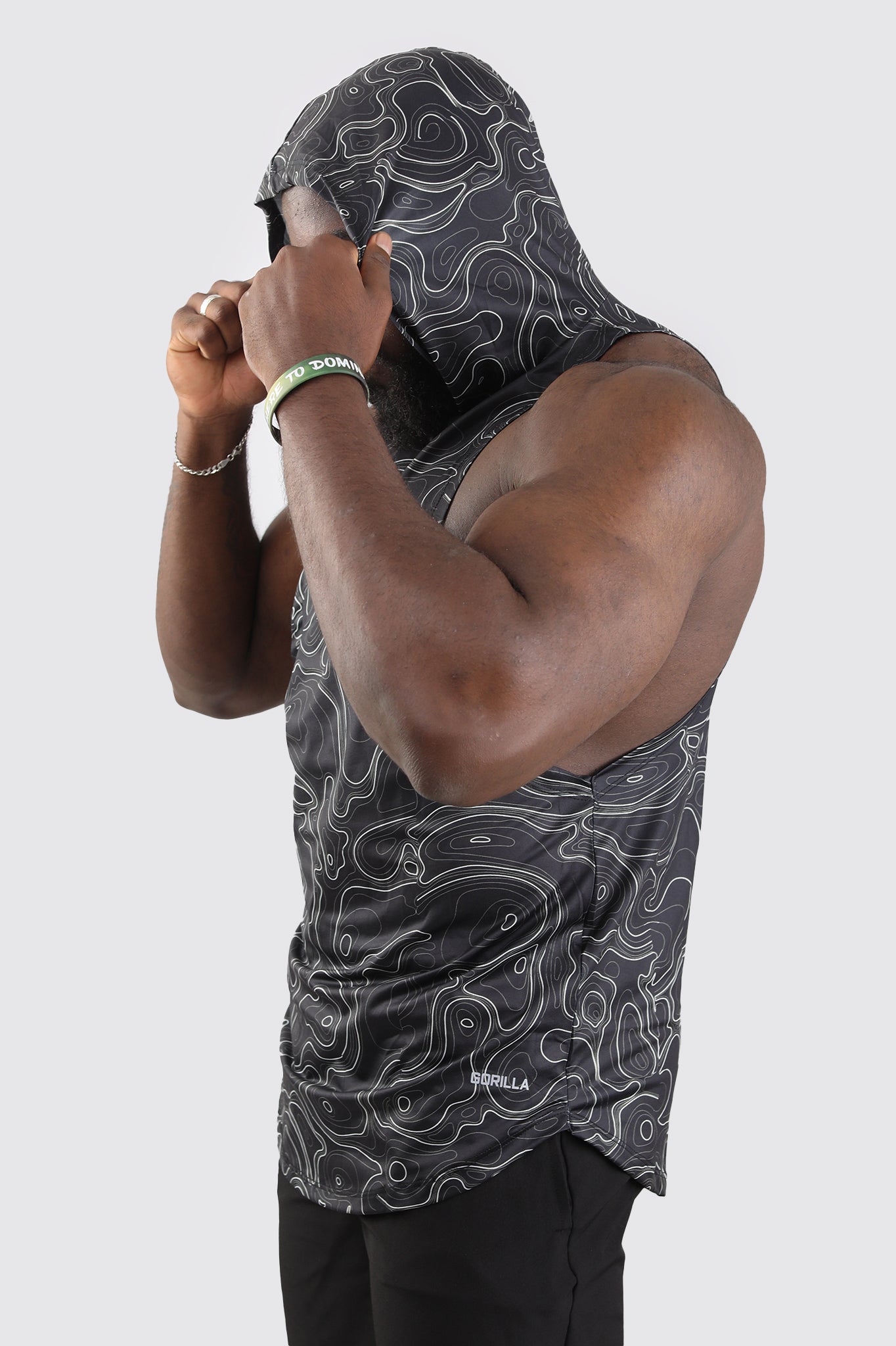 Synthetic Black Curves Sleeveless T-Shirt - Multicolor