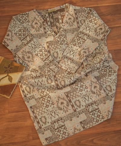 Knitted Wool Patchwork Tunic – Beige