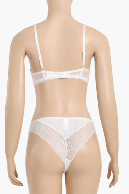Wired Bra with Lace Panty Set