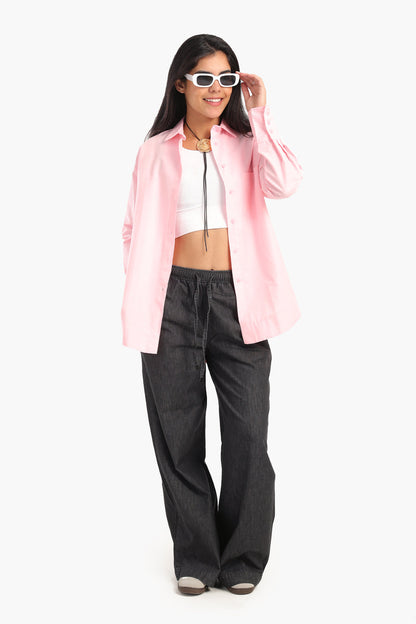 Viscose Relaxed Fit Shirt - Rose