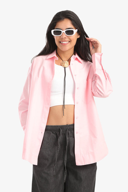 Viscose Relaxed Fit Shirt - Rose