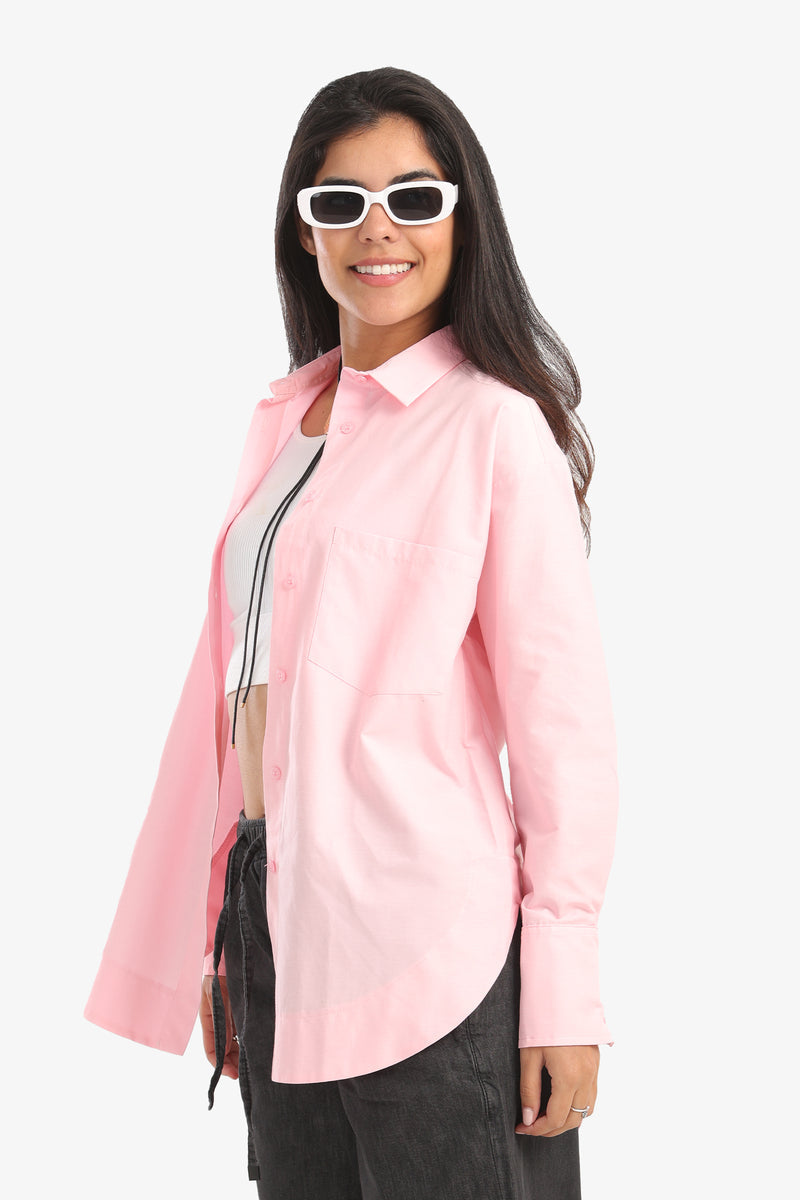 Viscose Relaxed Fit Shirt - Rose