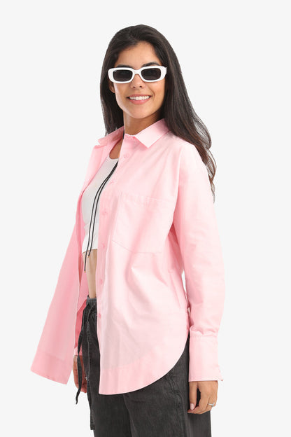 Viscose Relaxed Fit Shirt - Rose
