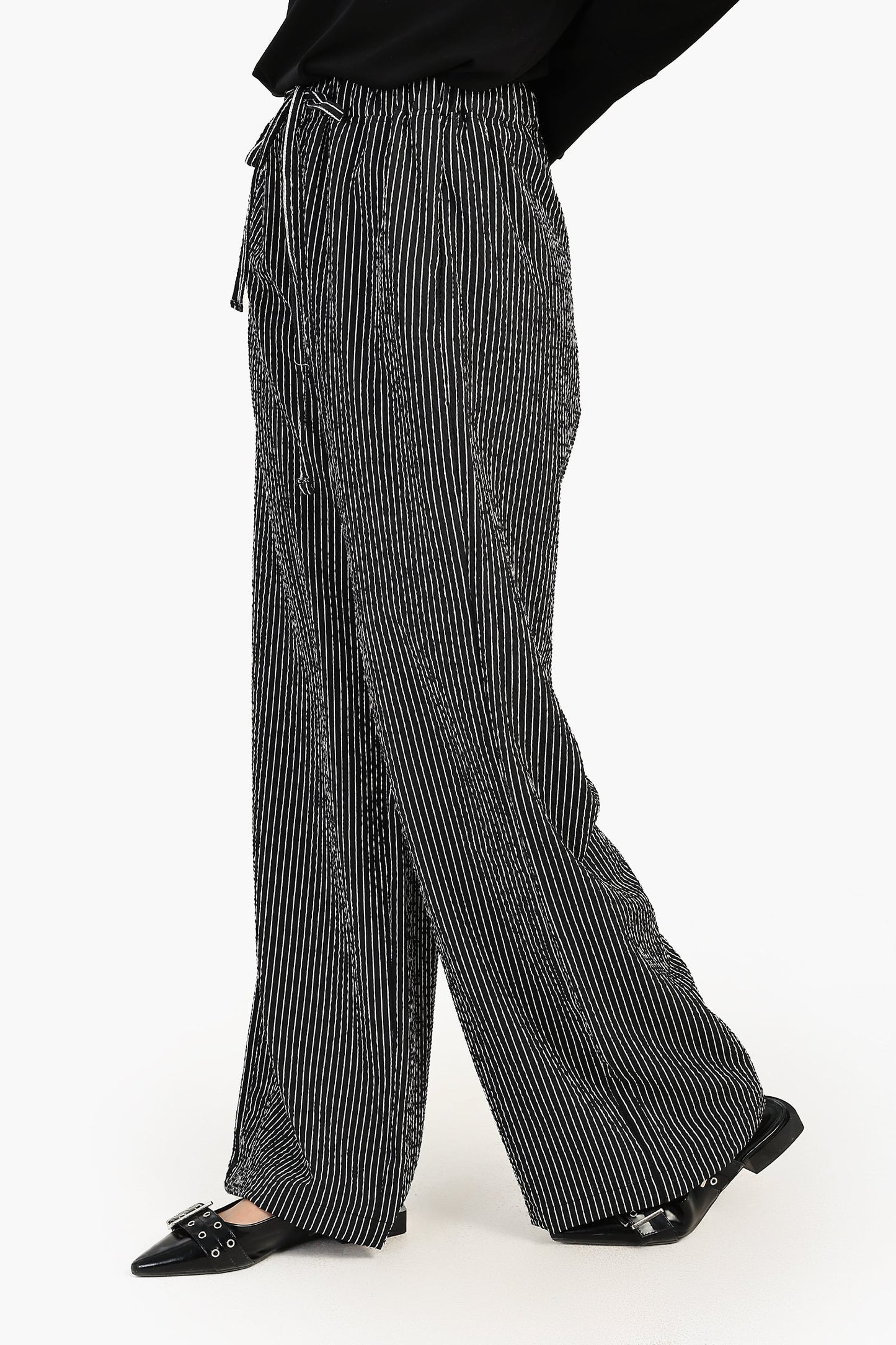 Striped Wide-Leg Pants