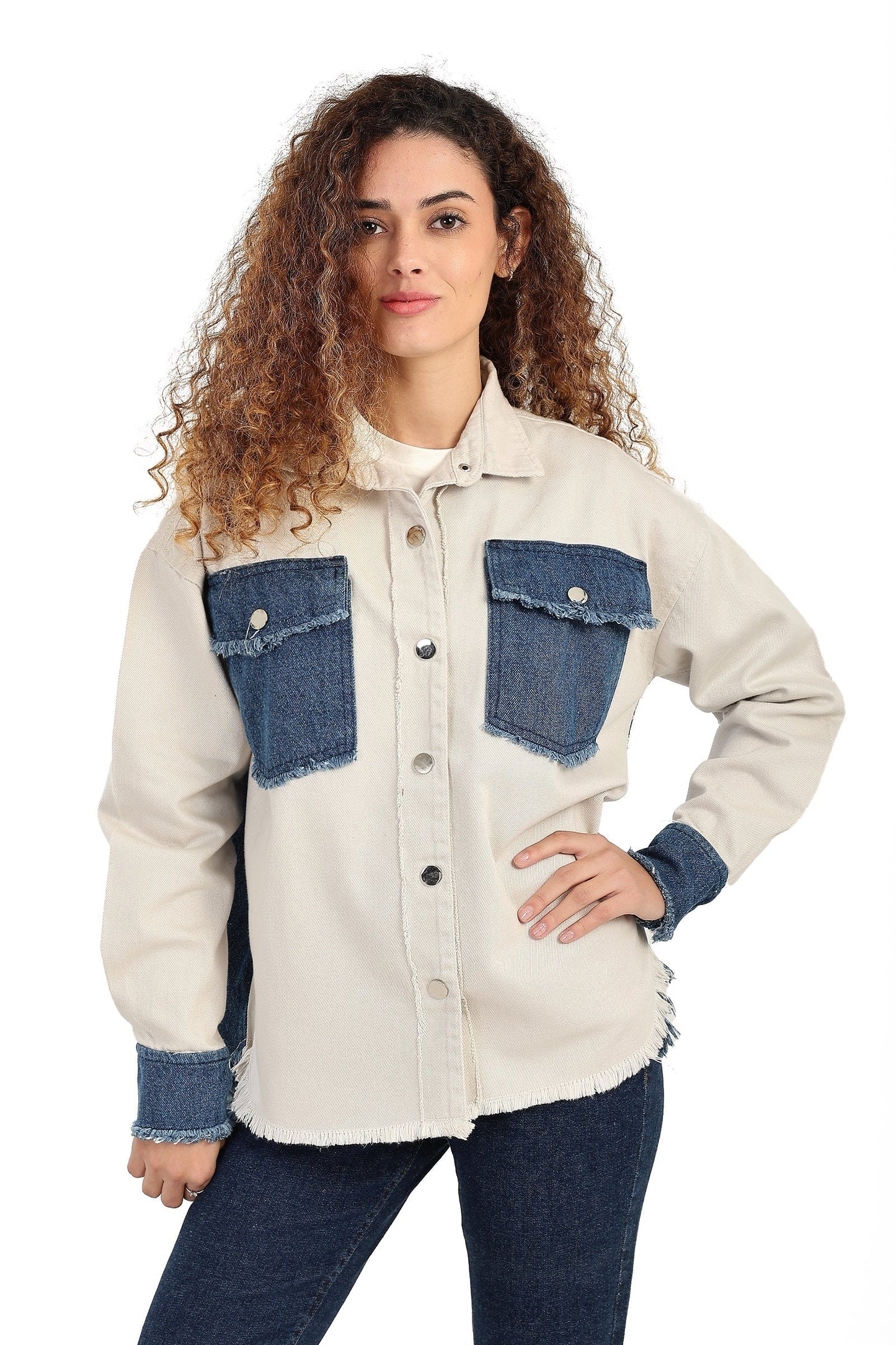 Gabardine & Denim Shirt