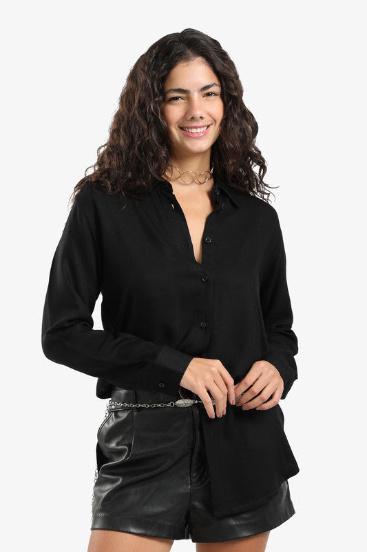 Poplin Solid Shirt - Black