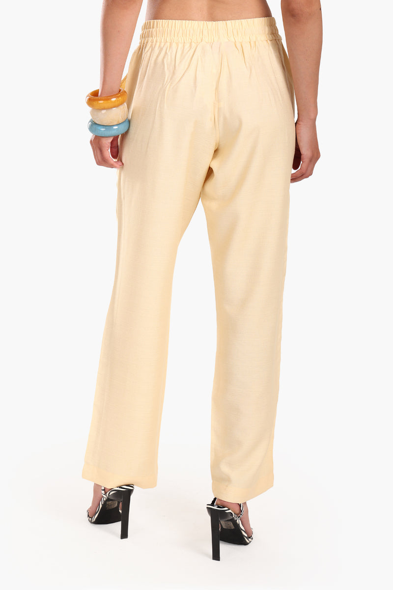 Tencel Solid Beach Pants – Yellow