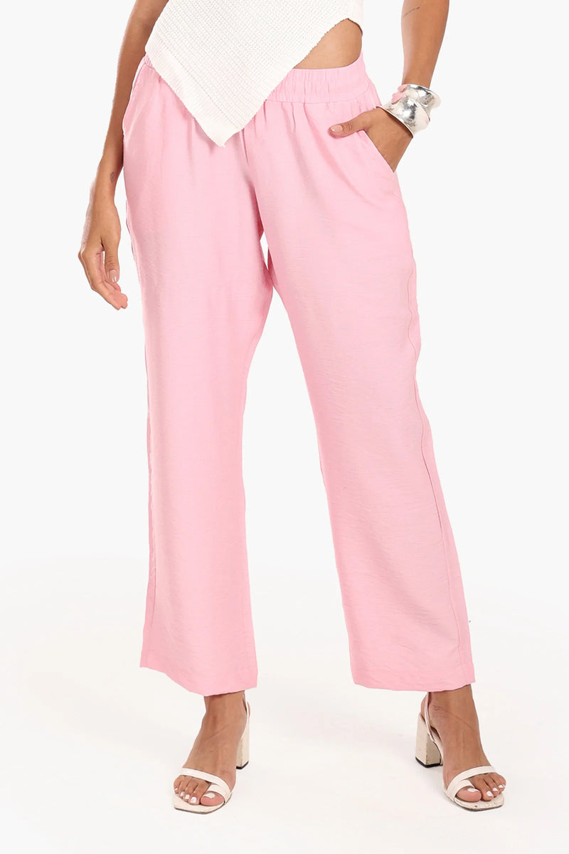 Tencel Solid Beach Pants – Pink