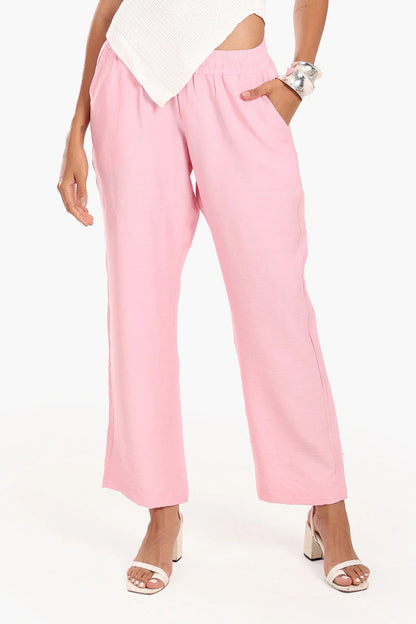 Tencel Solid Beach Pants – Pink