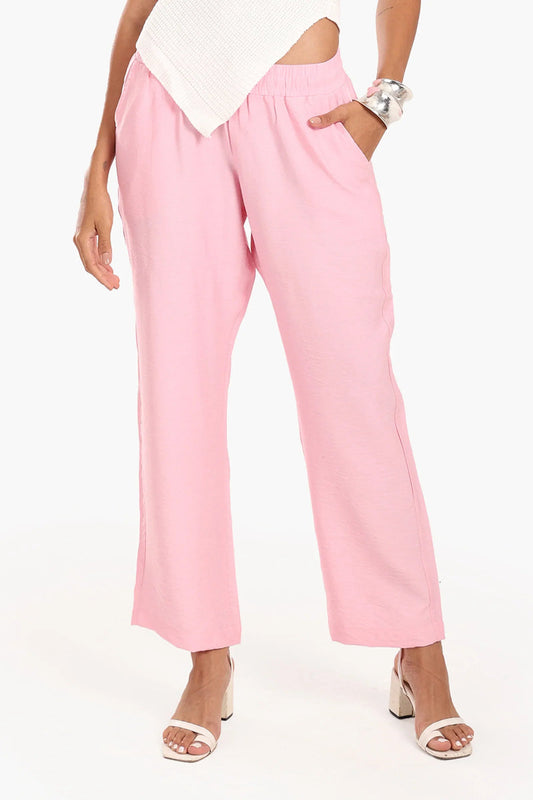 Tencel Solid Beach Pants – Pink