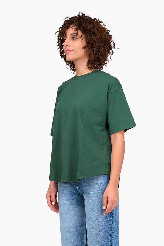 Loose Fit Cotton T-Shirt - Deep Green