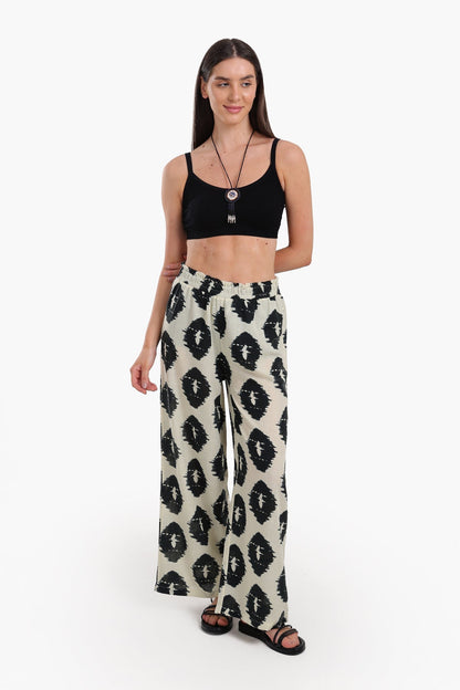 Chic Black & White Printed Pants