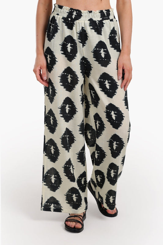 Chic Black & White Printed Pants