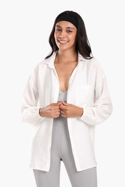 Polyester Solid Shirt – Off White