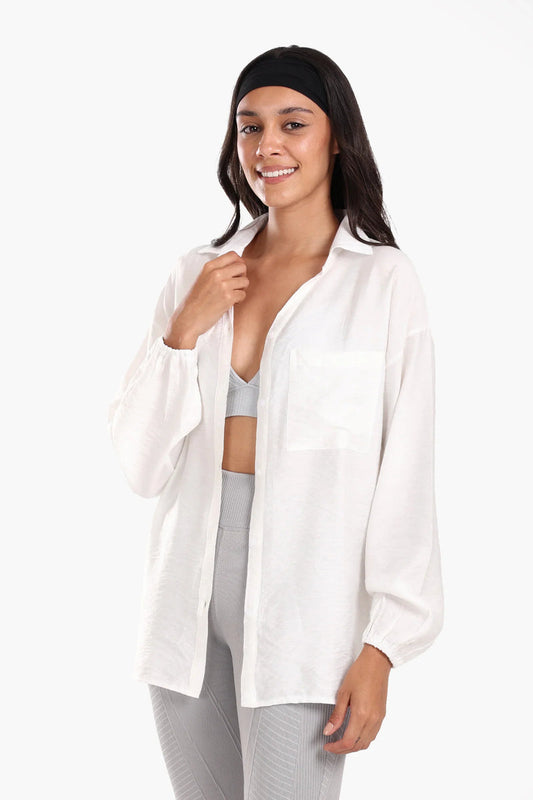 Polyester Solid Shirt – Off White