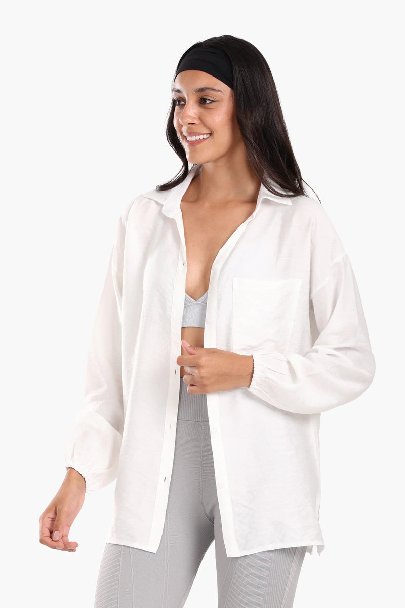 Polyester Solid Shirt – Off White