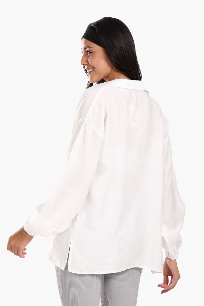 Polyester Solid Shirt – Off White