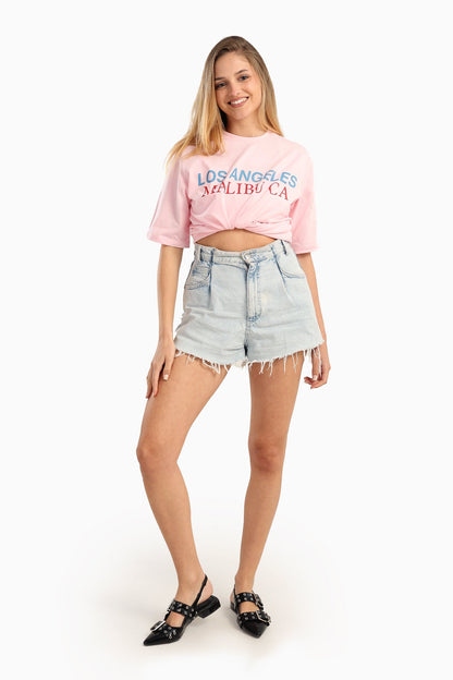 Pink Slip-On T-Shirt