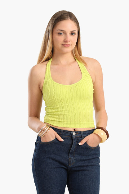 One-Shoulder Ribbed Crop Top