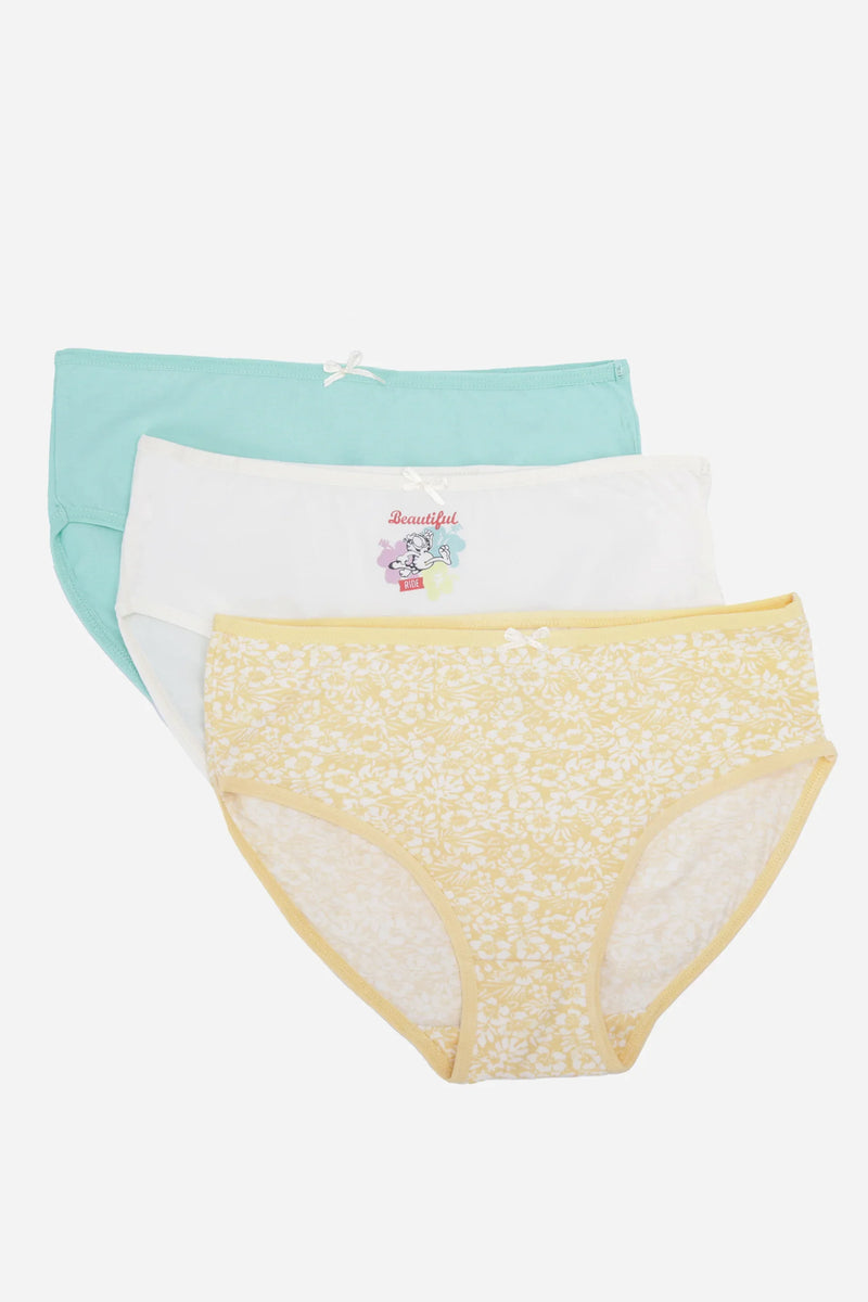 Pack of 3 Cotton Colored Bikini Panties – Multicolor
