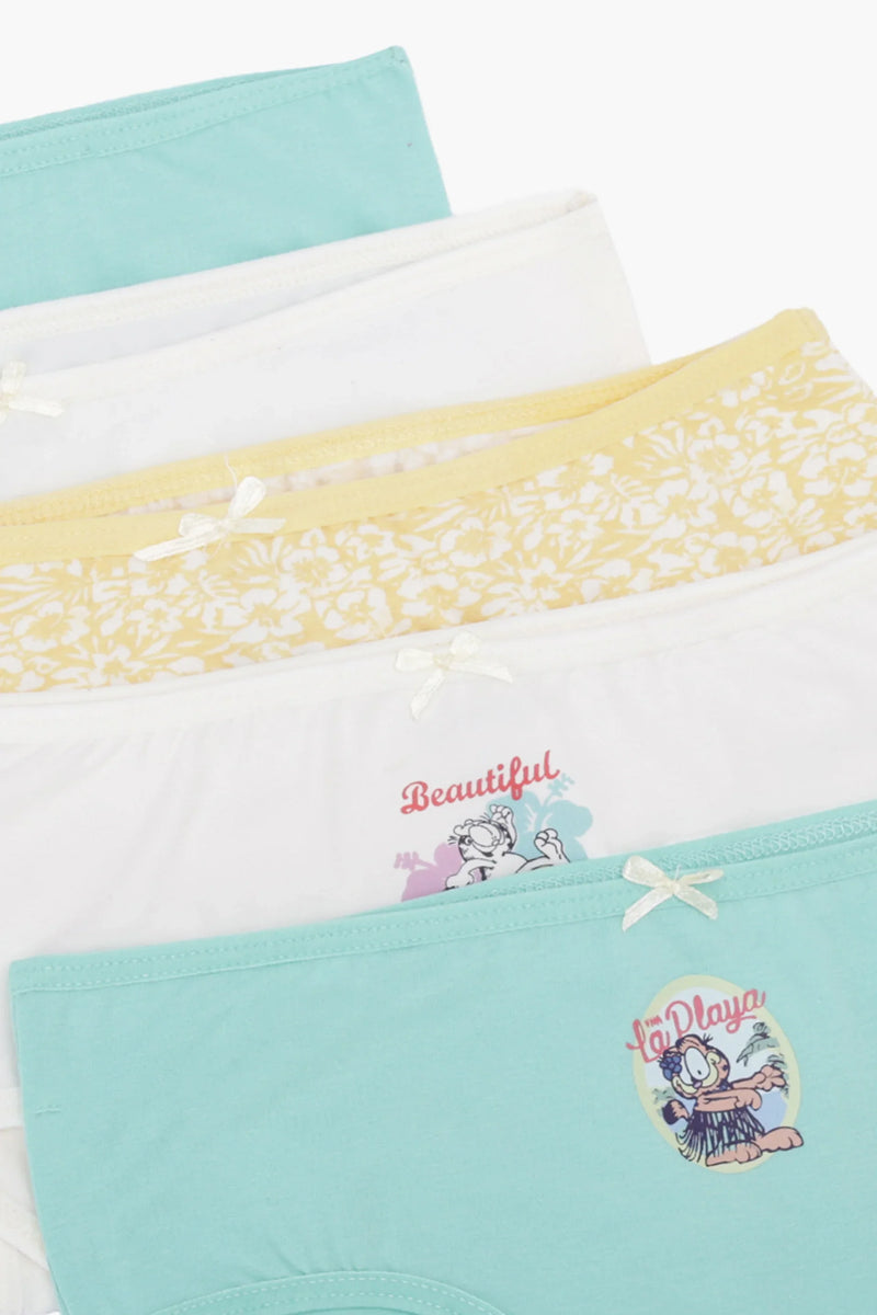 Pack of 5 Cotton Colored Brief Panties – Multicolor