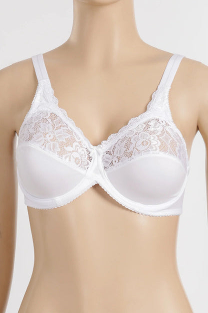Polyamide Blend Lace Wired Bra – White