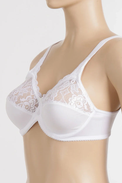 Polyamide Blend Lace Wired Bra – White
