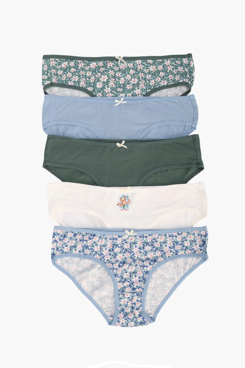 Pack of 5 Cotton Colored Bikini Panties – Multicolor