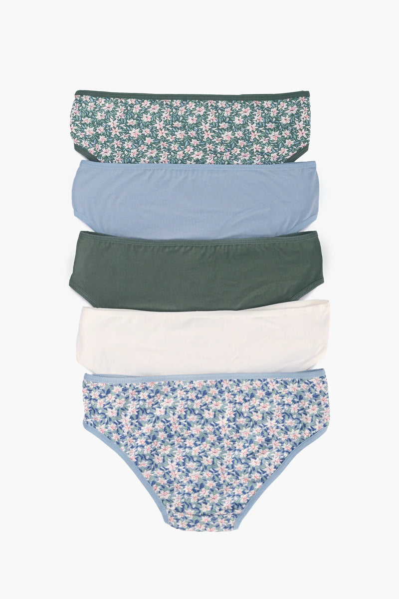 Pack of 5 Cotton Colored Bikini Panties – Multicolor