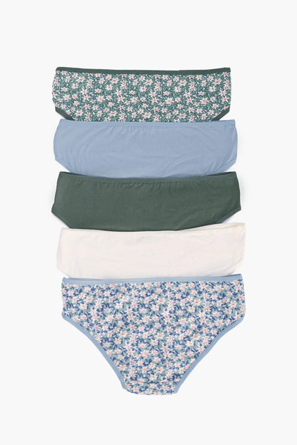 Pack of 5 Cotton Colored Bikini Panties – Multicolor