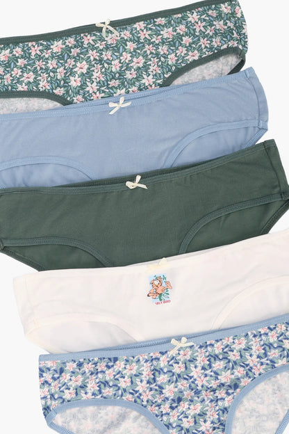 Pack of 5 Cotton Colored Bikini Panties – Multicolor
