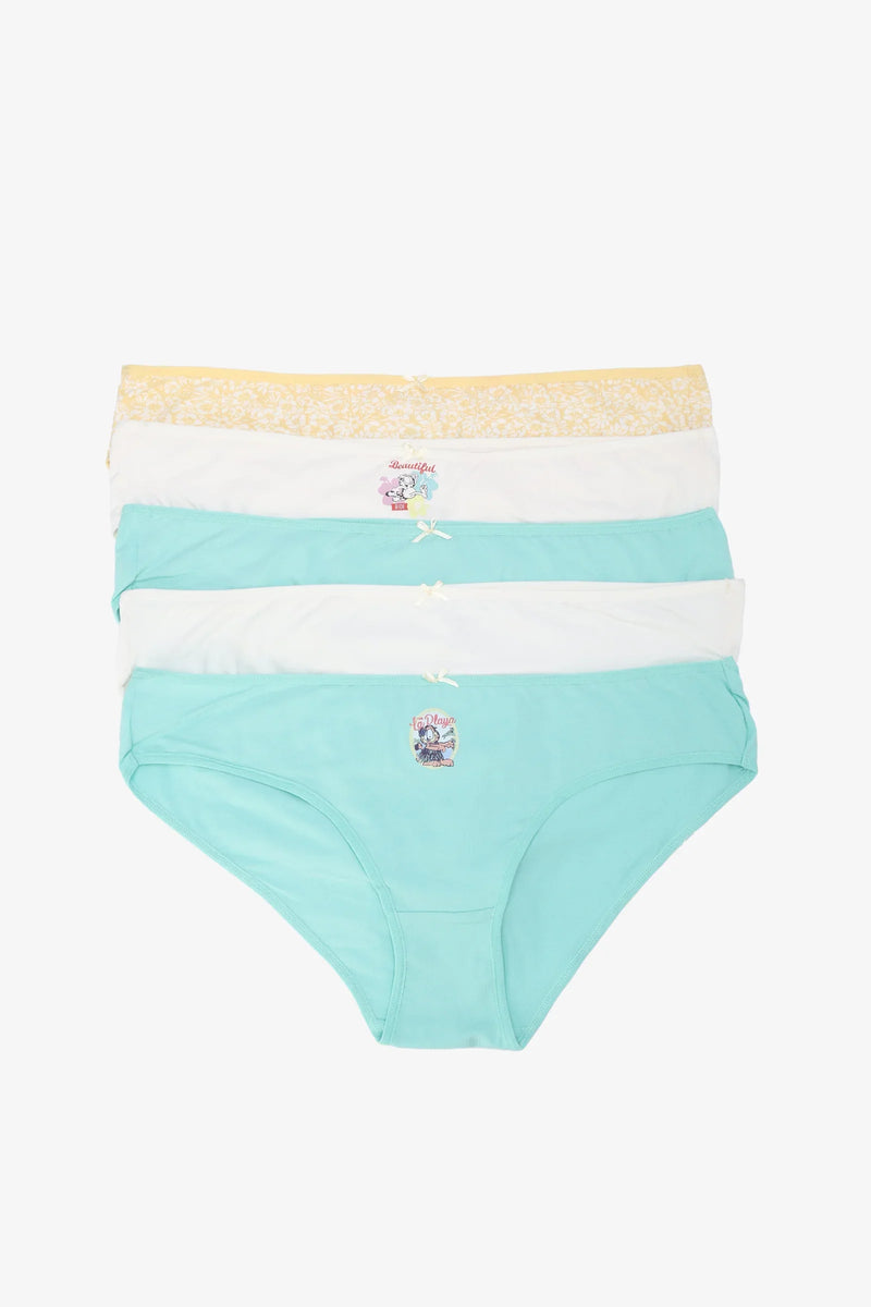 Pack of 5 Cotton Colored Bikini Panties – Multicolor