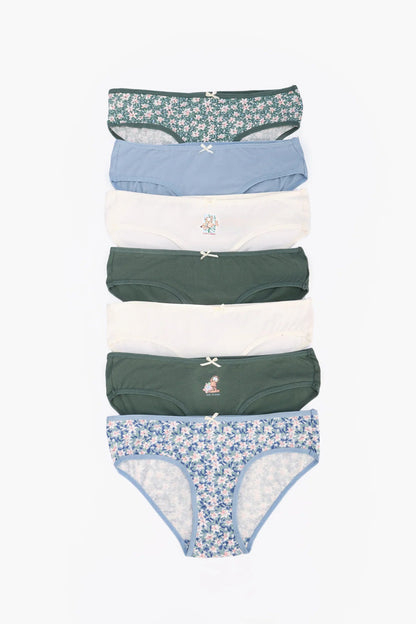 Pack of 7 Cotton Colored Bikini Panties – Multicolor