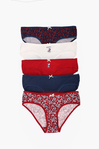 Pack of 5 Cotton Colored Bikini Panties – Multicolor