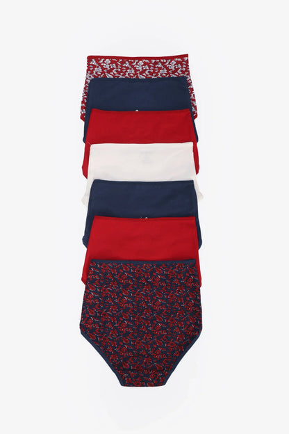 Pack of 7 Cotton Colored Brief Panties – Multicolor