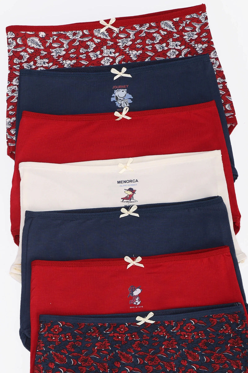 Pack of 7 Cotton Colored Brief Panties – Multicolor