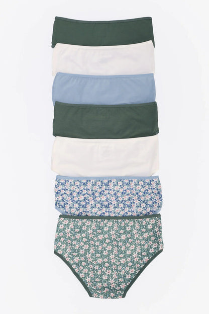 Pack of 7 Cotton Colored Brief Panties – Multicolor