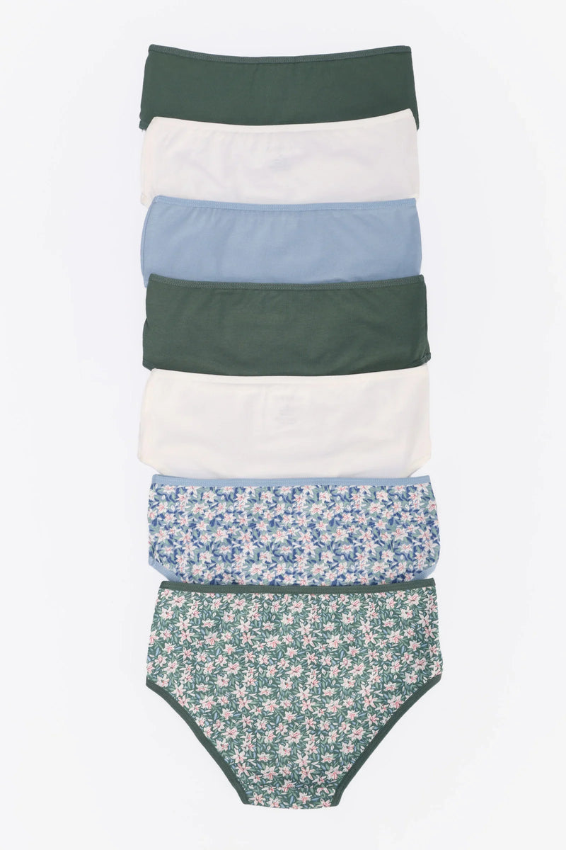 Pack of 7 Cotton Colored Brief Panties – Multicolor