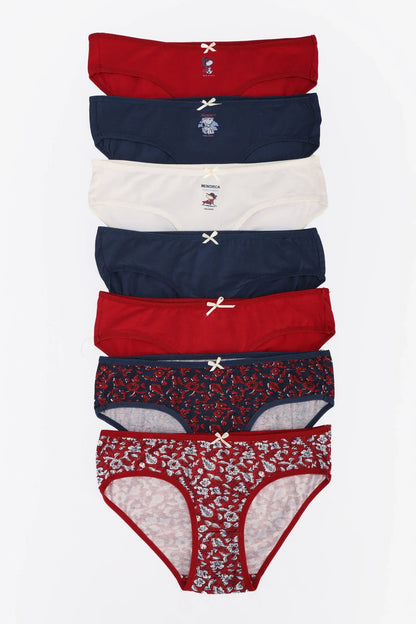 Pack of 7 Cotton Colored Bikini Panties – Multicolor