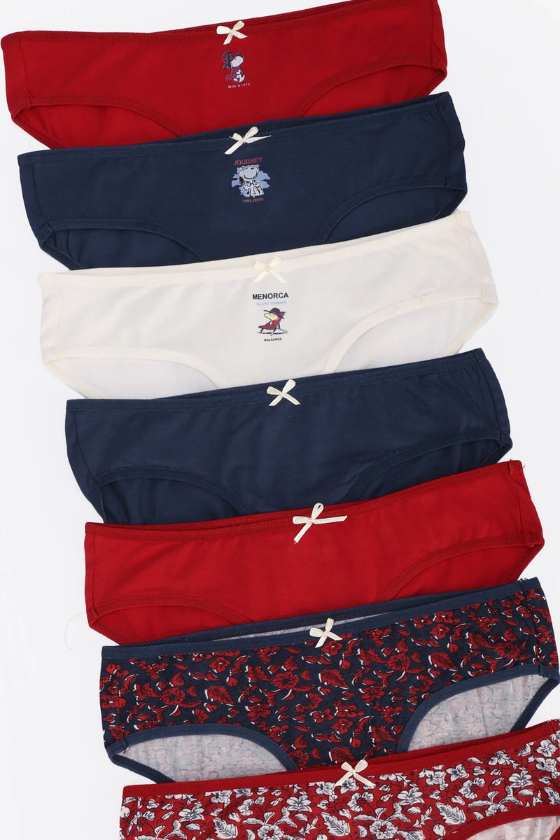 Pack of 7 Cotton Colored Bikini Panties – Multicolor