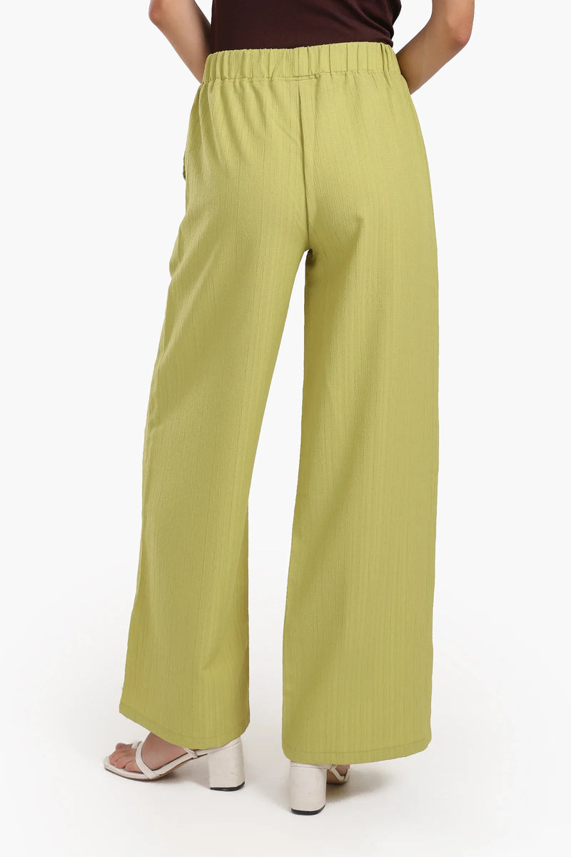 Polyester Ribbed Lounge Pants – Pistachio