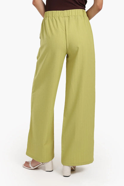 Polyester Ribbed Lounge Pants – Pistachio
