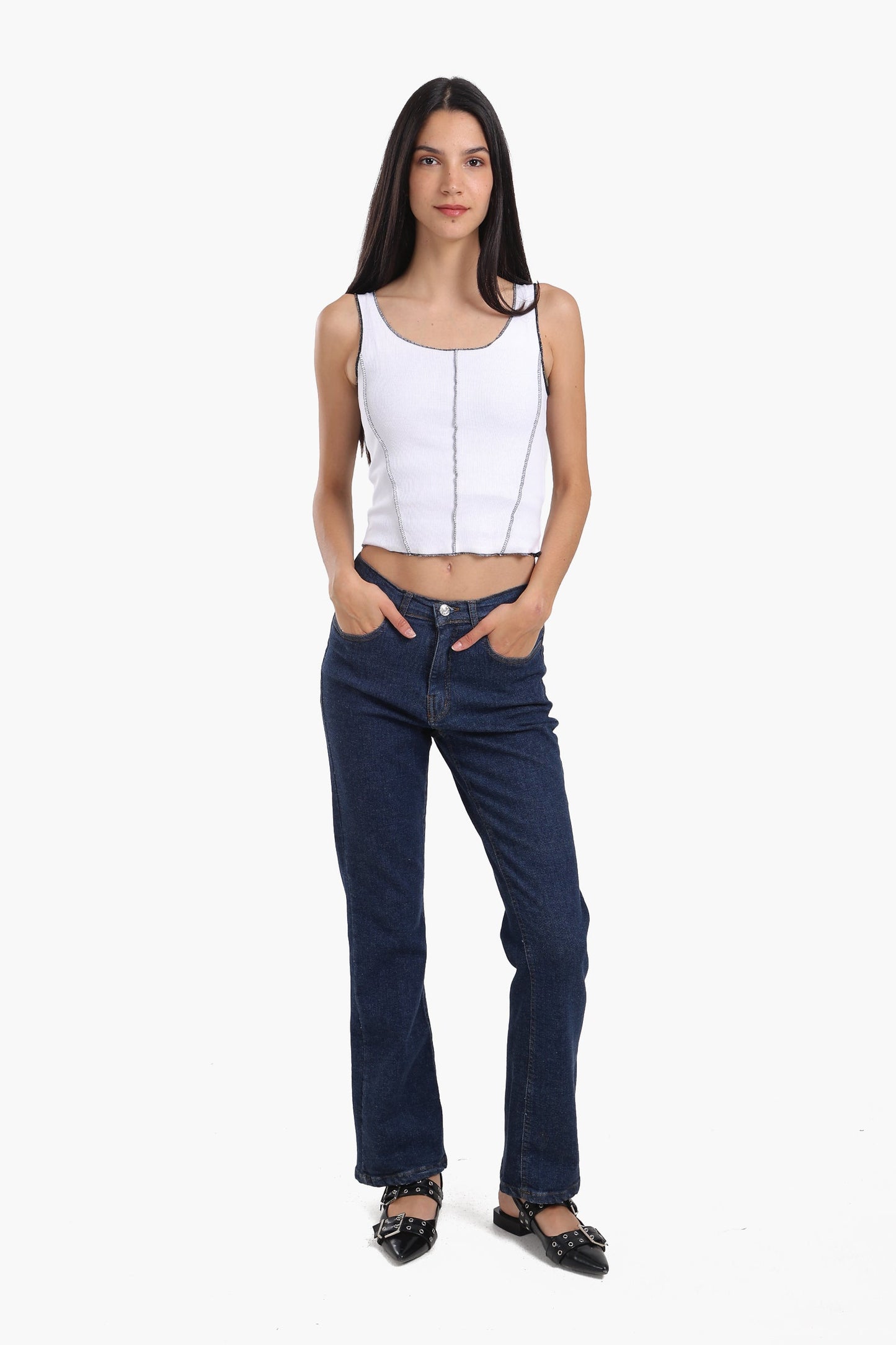 Contrast Stitch Detail Top