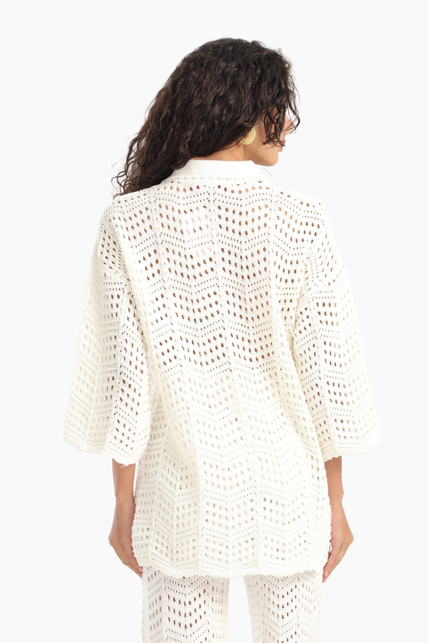 Stylish Fishnet Pattern Beach Shirt